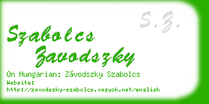 szabolcs zavodszky business card