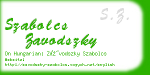 szabolcs zavodszky business card